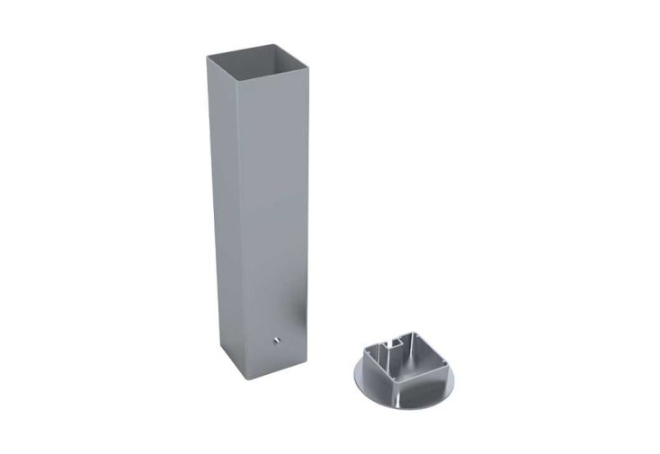 Jeu de 4 fourreaux en aluminium pour poteaux 80 x 80 mm
