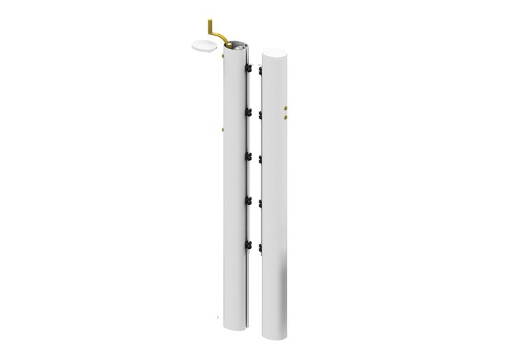 Poteaux de tennis en aluminium ovoïdes à sceller - 120 x 100 mm