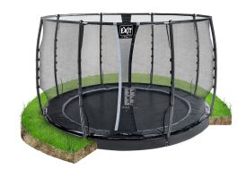 Trampoline rond enterré avec filet de sécurité